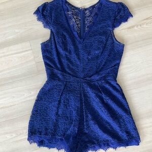 Adelyn Rae Royal Blue Lace Detail romper